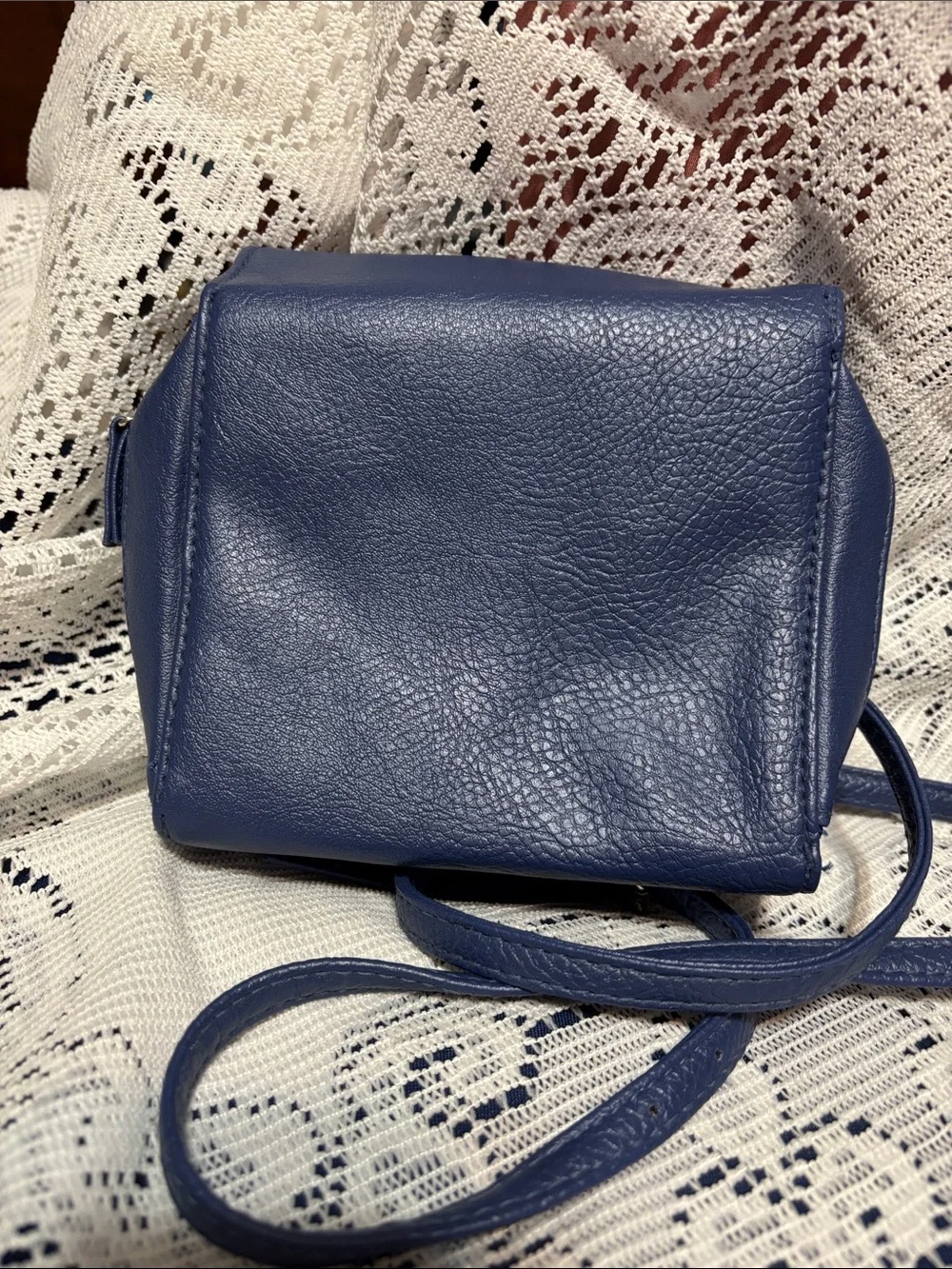 Avon Blue Compact Crossbody Bag with Flap